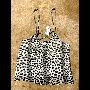 NWT Papaya black and white cheetah top